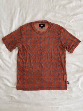 Stussy Orange Mesh Short Sleeve Tee